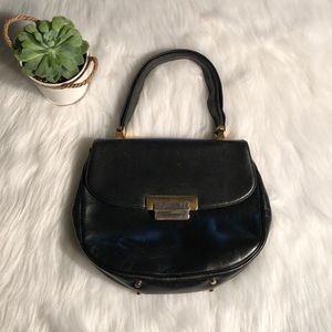 Rare vintage Koret black leather shoulder bag